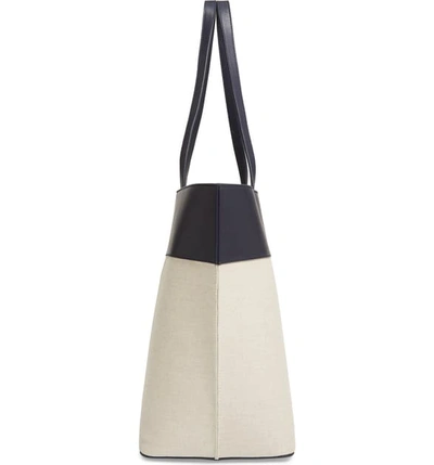 Shop A.p.c. Totally Leather & Canvas Tote Bag - Blue In Iak Dark Navy