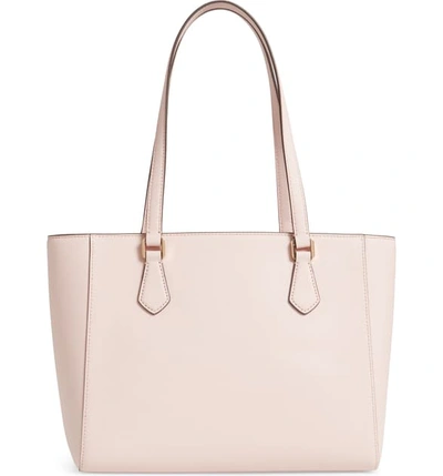 Shop Tory Burch Small Robinson Saffiano Leather Tote - Pink In Shell Pink