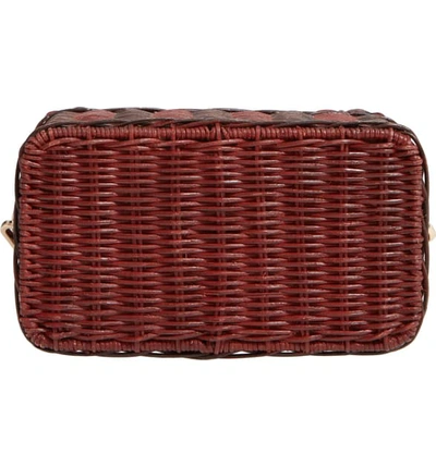 Shop Ulla Johnson Priska Lunchbox Woven Wicker Bag In Umber