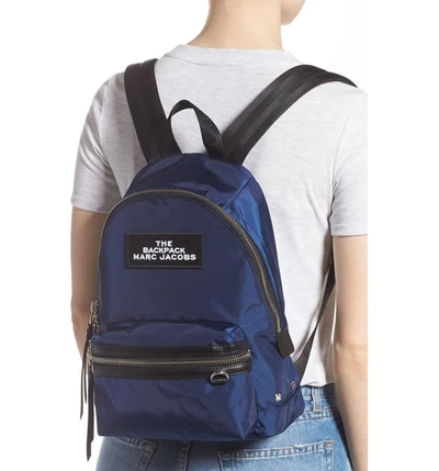 Shop Marc Jacobs The Medium Backpack In Night Blue