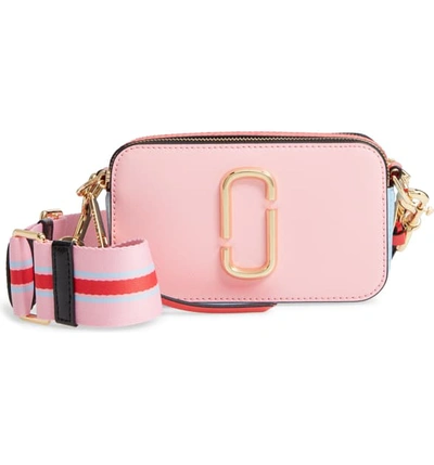 Shop Marc Jacobs Snapshot Leather Crossbody Bag - Pink In Tart Pink Multi