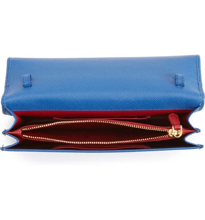 Shop Prada Small Monochrome Crossbody Bag - Blue In Azzurro
