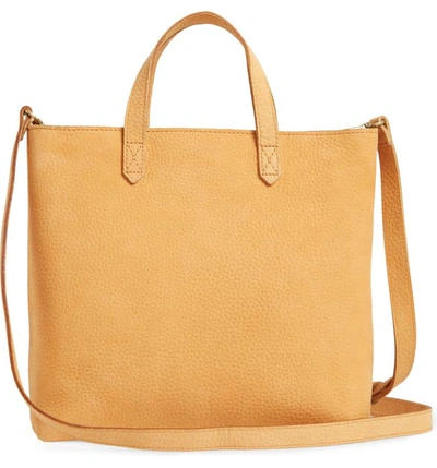 Shop Madewell The Zip Top Transport Leather Crossbody Bag - Yellow In Bright Marigold