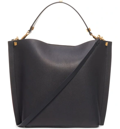 Shop Valentino Go Logo Escape Leather Hobo Bag In Nero