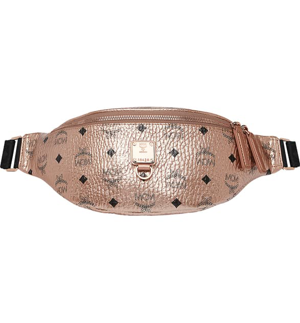 mcm champagne gold belt
