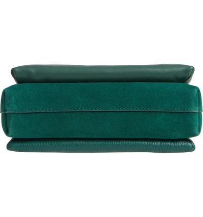 Shop Tory Burch Kira Mixed Leather Crossbody Bag - Green In Malachite