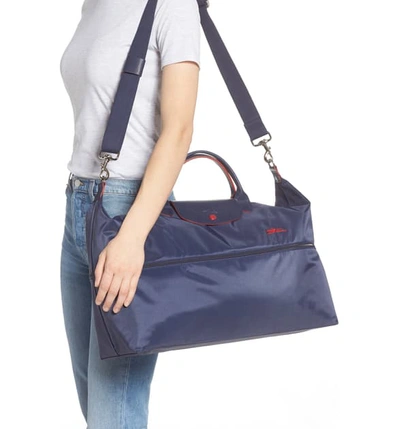 Shop Longchamp Le Pliage Expandable Nylon Tote In Navy