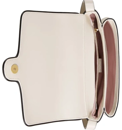 Shop Gucci Medium Leather Shoulder Bag In Mystic White/ Nero