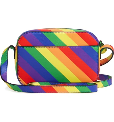 Shop Balenciaga Lgbtqia+ Pride Rainbow Leather Crossbody Camera Case In White Multi