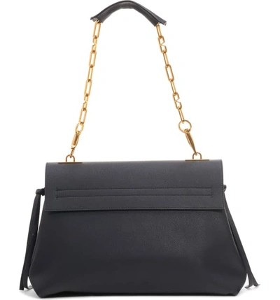 Shop Valentino V-ring Leather Shoulder Bag In Nero