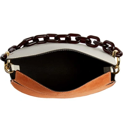 Shop Yuzefi Doris Leather Shoulder Bag In Cream/ Brick