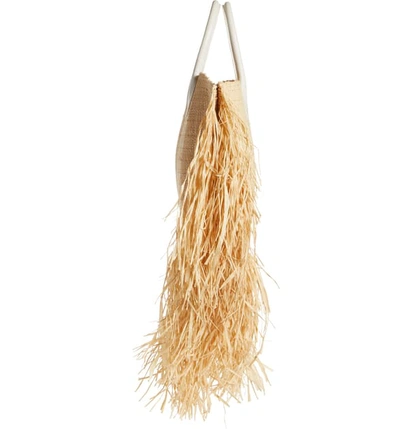 Shop Jacquemus Le Baci Raffia Tote In Beige