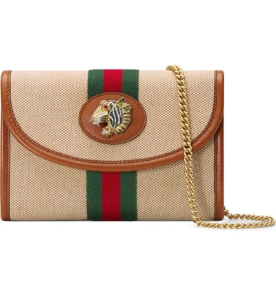 Shop Gucci Minicanvas Crossbody Bag In Sand/ Lit Cuir/ Vert Red Multi