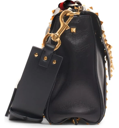 Shop Valentino Medium Rockstud Hype Leather Shoulder Bag In Nero