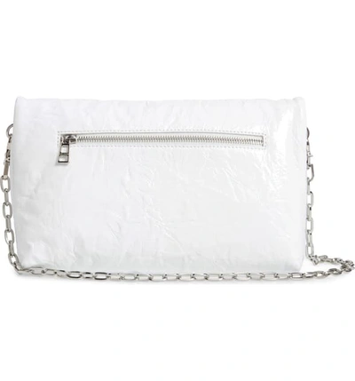 Shop Zadig & Voltaire Rocky Crinkle Leather Crossbody Bag In Blanc