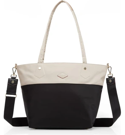 Shop Mz Wallace Soho Tote In Dune And Black Color Block