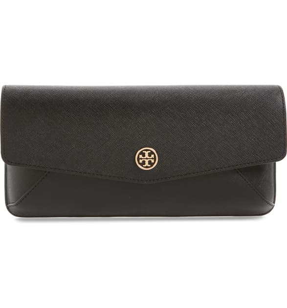 tory burch leather clutch