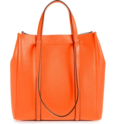 Shop Marc Jacobs The Tag 27 Leather Tote - Orange In Bright Orange