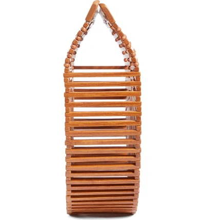 Shop Cult Gaia Small Ark Bamboo Handbag In Rosewood
