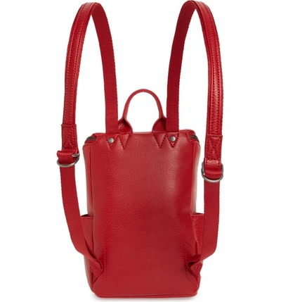 Shop Matt & Nat Mini Brave Faux Leather Backpack In Red