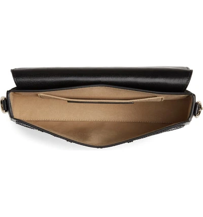 Shop Givenchy Chevron Studded Leather Shoulder Bag In Black