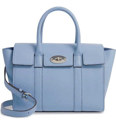 Shop Mulberry Small Bayswater Leather Satchel In D159 Pale Slate