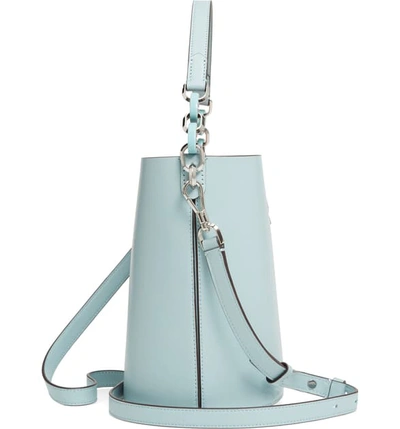 Shop Kate Spade Suzy Small Leather Bucket Bag - Blue In Hazy