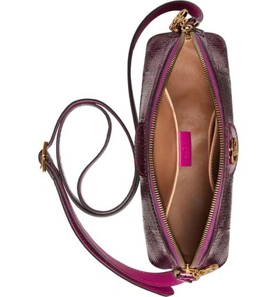 Shop Gucci Small Ophidia Genuine Snakeskin Shoulder Bag In Fuschia