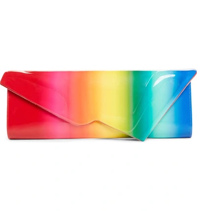 Shop Christian Louboutin So Kate Rainbow Leather Clutch - Red In Multi