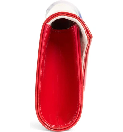 Shop Christian Louboutin So Kate Rainbow Leather Clutch - Red In Multi