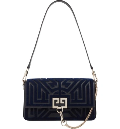 Shop Givenchy Charm Labyrinth Tuft & Leather Shoulder Bag In Black