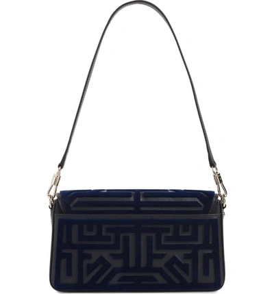 Shop Givenchy Charm Labyrinth Tuft & Leather Shoulder Bag In Black