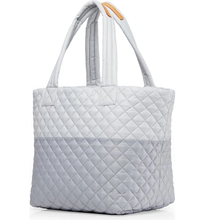 Shop Mz Wallace Medium Metro Quilted Nylon Tote In Overcast/ Mist
