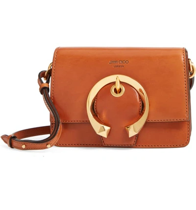 Shop Jimmy Choo Madeline Goatskin Leather Shoulder Bag In Cuoio