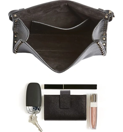 Shop Valentino Medium Rockstud Leather Crossbody Bag In Rouge Pur