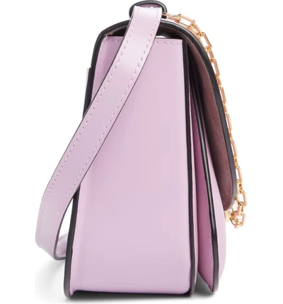 Shop Jw Anderson Lock Leather Convertible Shoulder Bag - Purple In Lilac