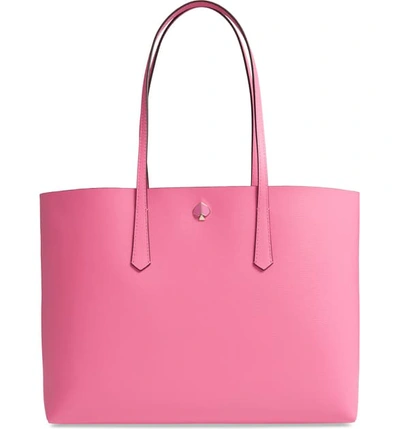 Shop Kate Spade Large Molly Leather Tote - Pink In Hibiscus Tea