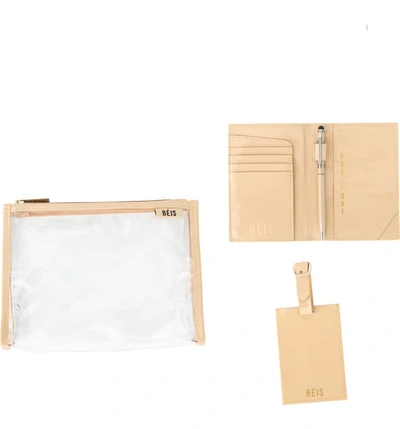 Shop Beis The Passport & Luggage Tag Travel Set In Beige