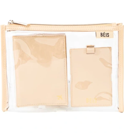 Shop Beis The Passport & Luggage Tag Travel Set In Beige