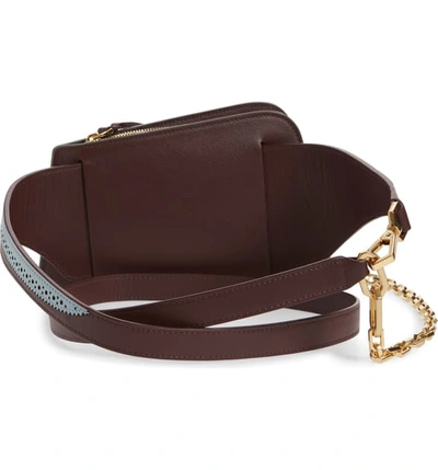 Shop The Volon Dia Asymmetrical Convertible Leather Belt Bag In Khaki