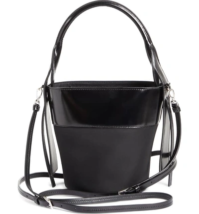 Shop Prada Ouverture Tessuto Bucket Bag - Black In Nero/ Bianco