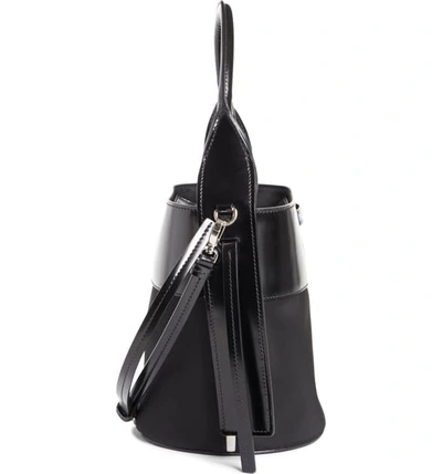 Shop Prada Ouverture Tessuto Bucket Bag - Black In Nero/ Bianco