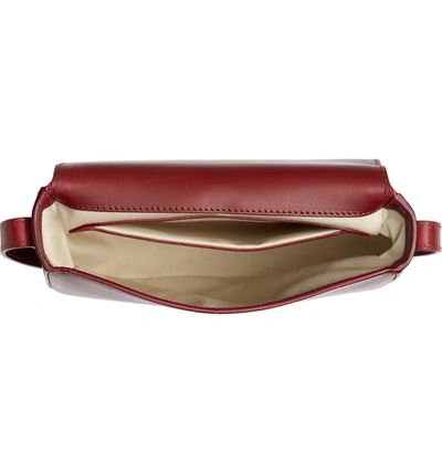 Shop Mansur Gavriel Leather Crossbody Bag In Bordo