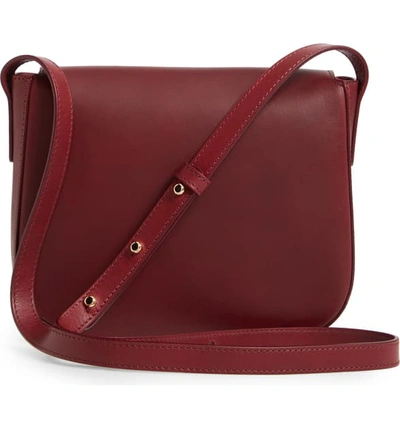 Shop Mansur Gavriel Leather Crossbody Bag In Bordo