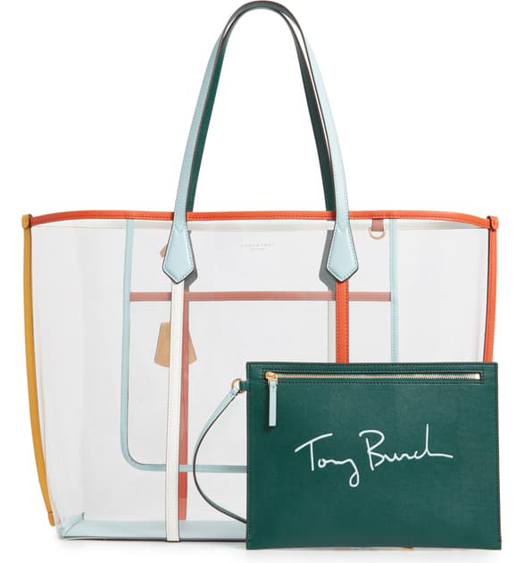 tory burch perry tote blue cloud