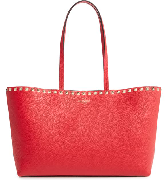 rockstud leather tote
