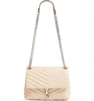 Shop Rebecca Minkoff Edie Quilted Leather Crossbody Bag - Beige In Clay