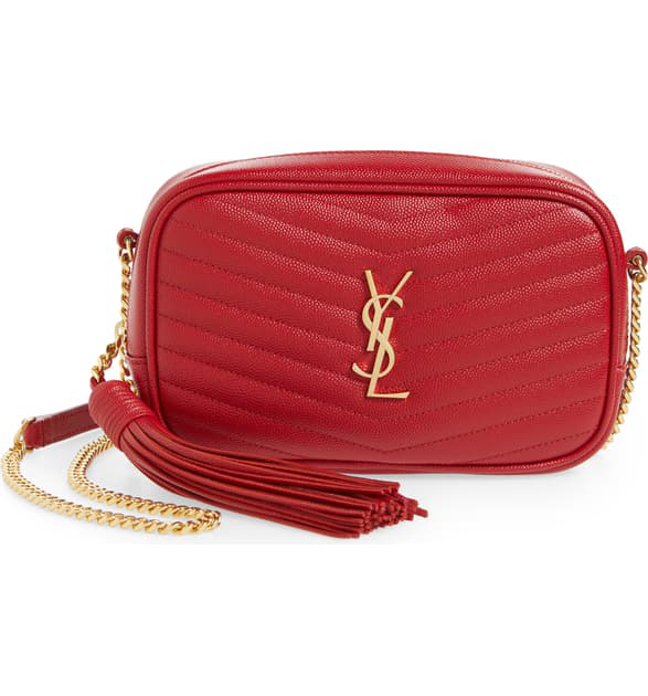 Saint Laurent Mini Lou Quilted Leather Crossbody Bag In Red | ModeSens
