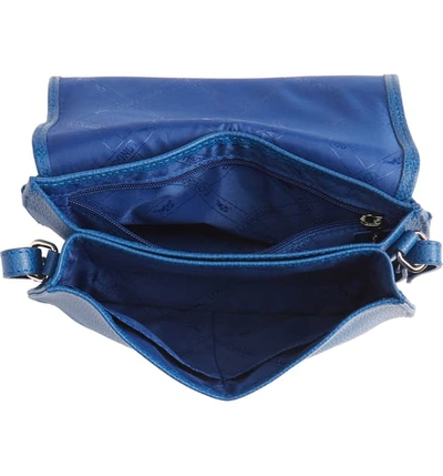 Shop Longchamp Small Le Foulonne Leather Crossbody Bag - Blue In Sapphire