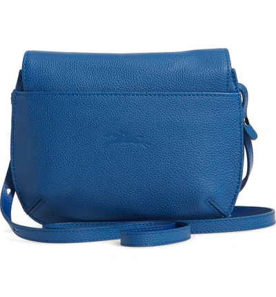 Shop Longchamp Small Le Foulonne Leather Crossbody Bag - Blue In Sapphire